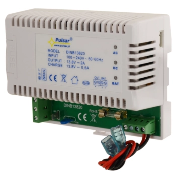 ZASILACZ BUFOROWY NA SZYNĘ DIN PULSAR DINB13820 12-13,8VDC 2A 35W